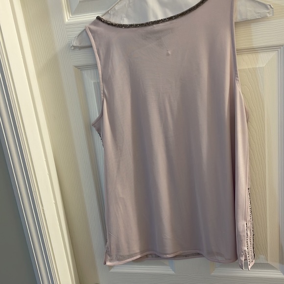 White House Black Market sleeveless sequin embellished shirt. Color Orchid Hush. - Picture 3 of 3